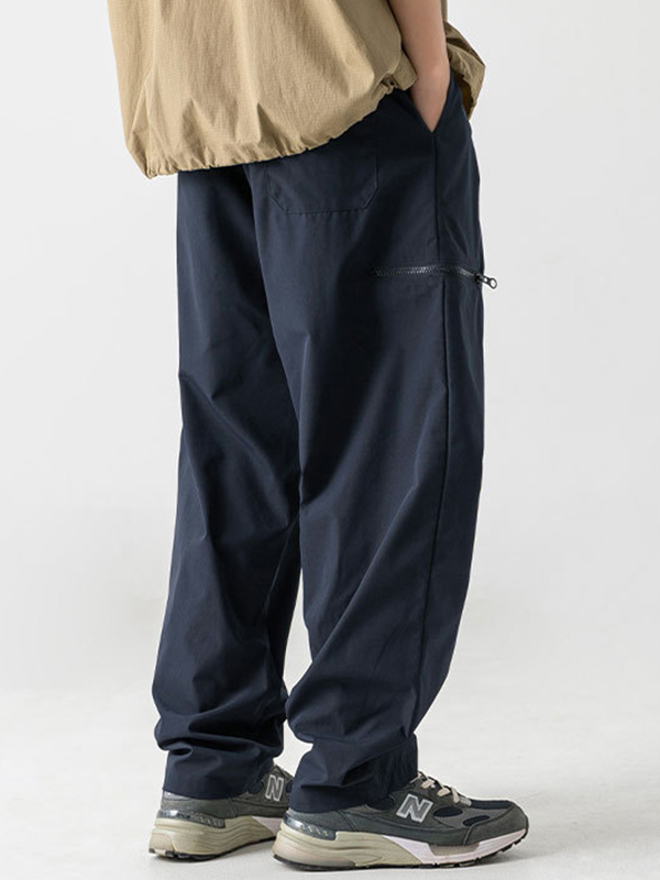 Herrenhose mit seitlichen Reißverschlusstaschen und weitem Bein-2