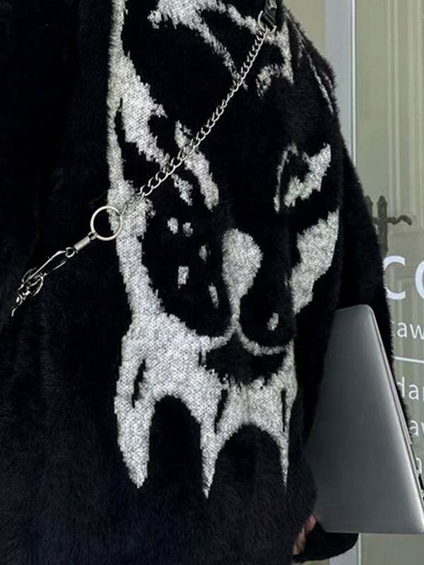 Tiger-Jacquard-Plüsch-Sweatshirt für Herren-2