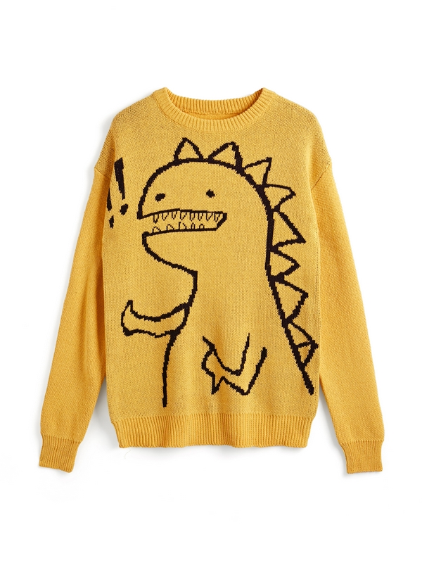 Cartoon-Dinosaurier-Pullover für Herren-1