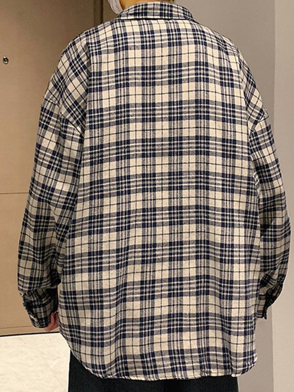 Karierte Langarm-Button-Down-Hemden für Herren-3